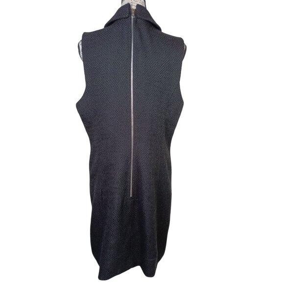 Jason Wu Large Black Double Breasted Boucle Tweed Sleeveless Blazer Dress, Butto - Picture 2 of 7